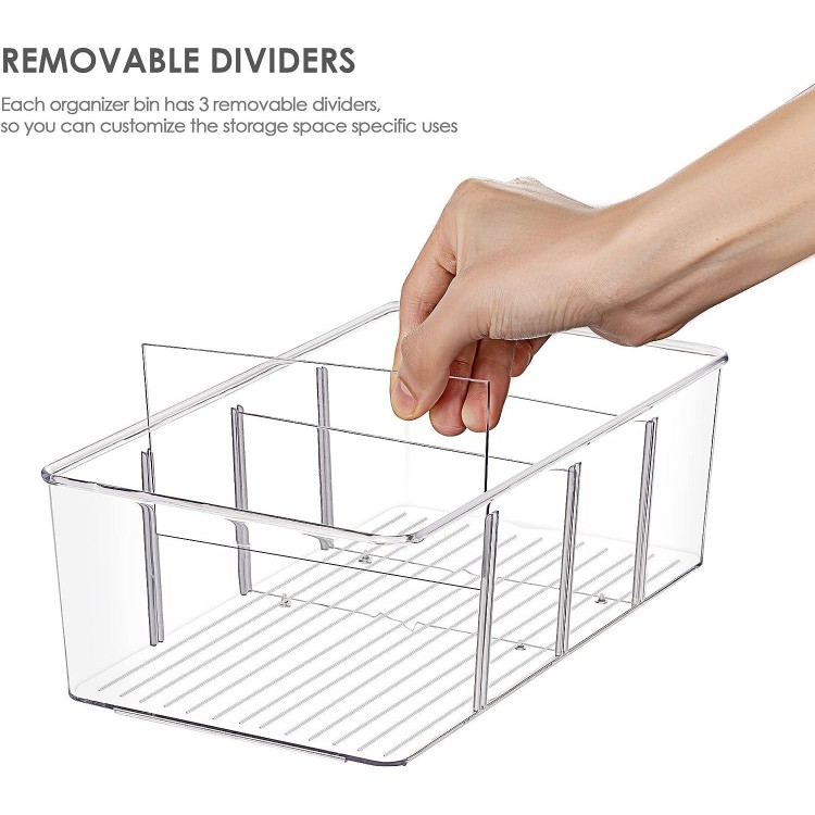 Vtopmart Food Storage Organizer Bins, Clear Plastic Bins for Pantry