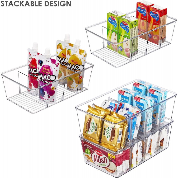 Vtopmart Food Storage Organizer Bins, Clear Plastic Bins for Pantry