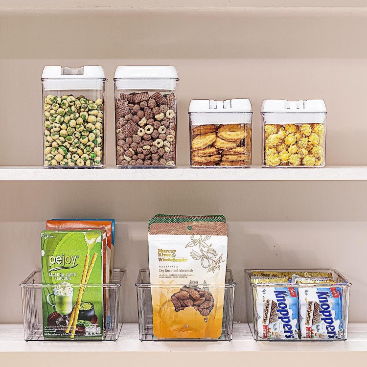 Vtopmart Food Storage Organizer Bins, Clear Plastic Bins for Pantry