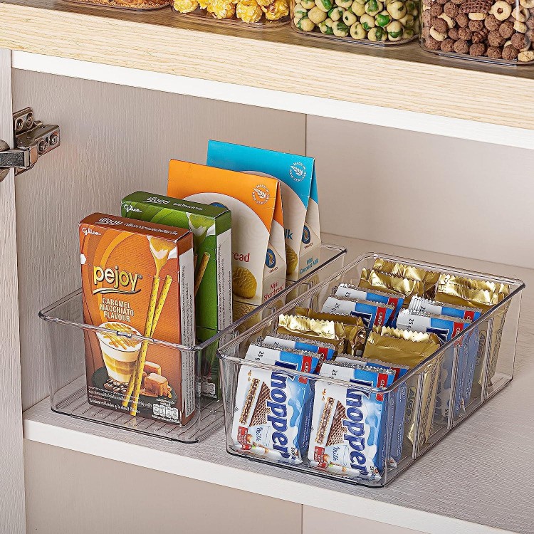 Vtopmart Food Storage Organizer Bins, Clear Plastic Bins for Pantry