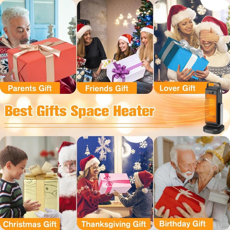 Space Heater,2023 Upgraded Portable Heaters with 3D Oscillating Large Room