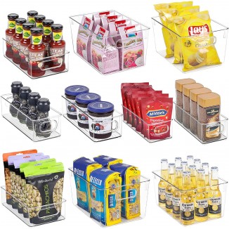 10 Piece Clear Plastic Refrigerator Organizers and Storage Bins