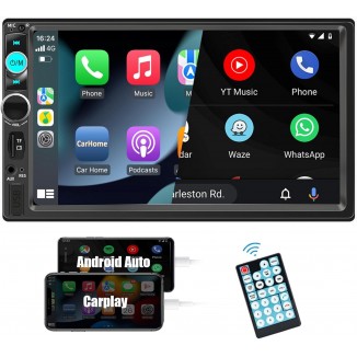 SEMAITU 7 Inch Double Din Car Stereo, Bluetooth Car MP5 Multimedia Player with Touch Screen