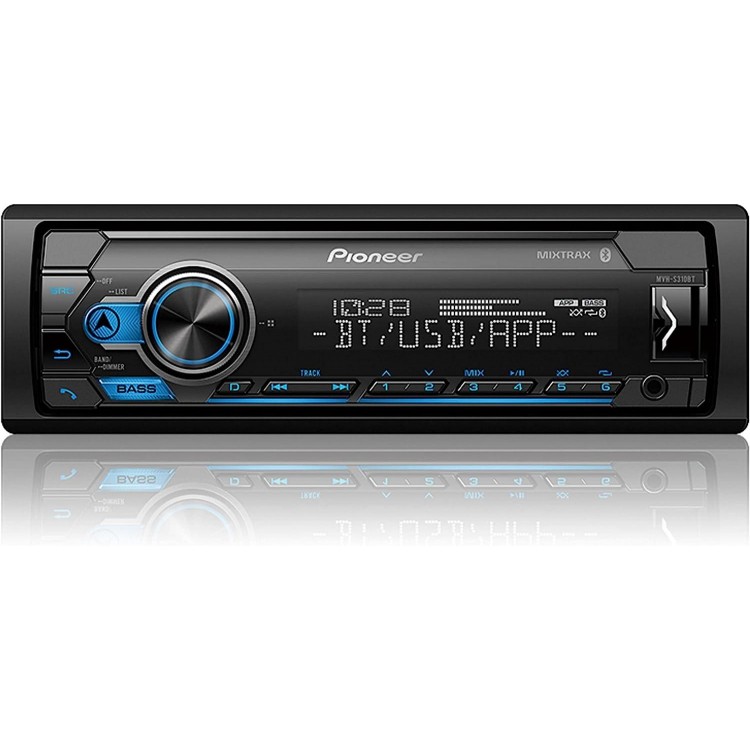 Pioneer MVH-S310BT Single Din Built-In Bluetooth, MIXTRAX, USB, Auxiliary, Pandora, Spotify, iPhone