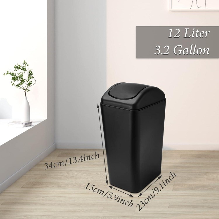 ABuff Small Lidded Trash Can, Plastic Garbage Bin with Lid