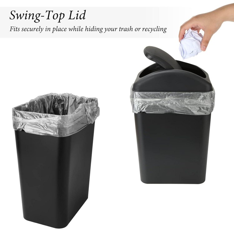 ABuff Small Lidded Trash Can, Plastic Garbage Bin with Lid