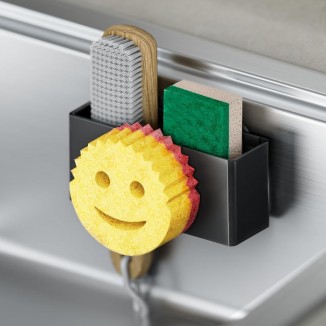 Utobao Sponge Holder, Smiley Face Kitchen Sink Caddy for Kitchen Sink