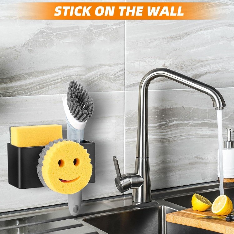 Utobao Sponge Holder, Smiley Face Kitchen Sink Caddy for Kitchen Sink