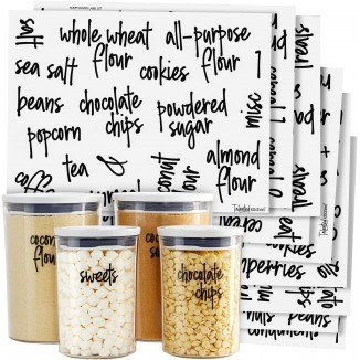 Talented Kitchen157 Pantry Labels for Food Containers, for storage jars