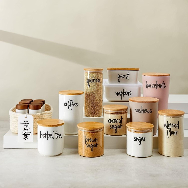 Talented Kitchen157 Pantry Labels for Food Containers, for storage jars