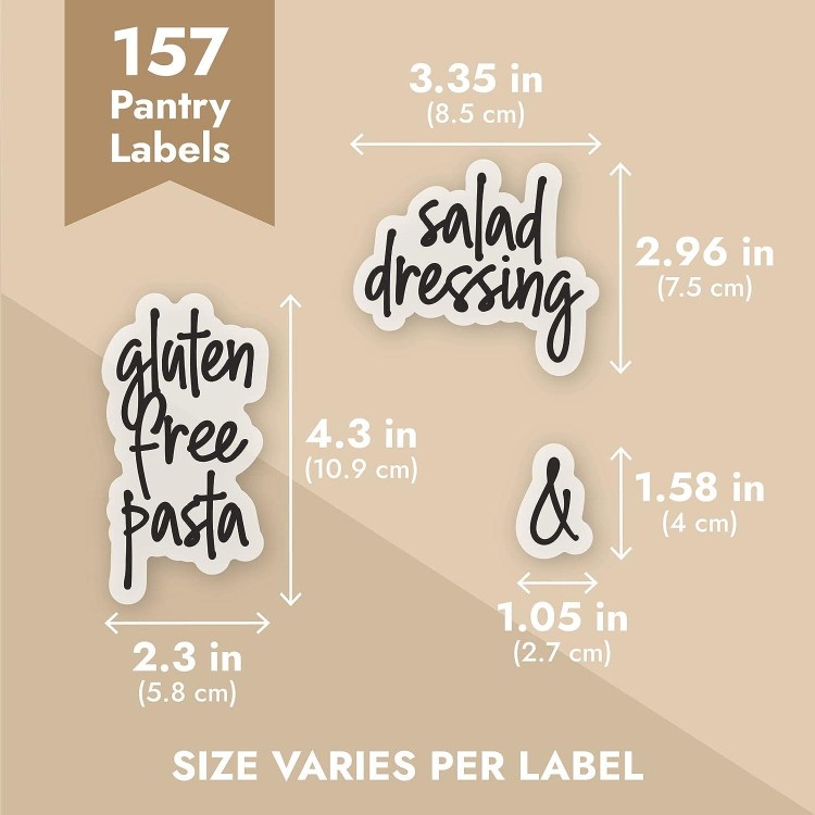 Talented Kitchen157 Pantry Labels for Food Containers, for storage jars