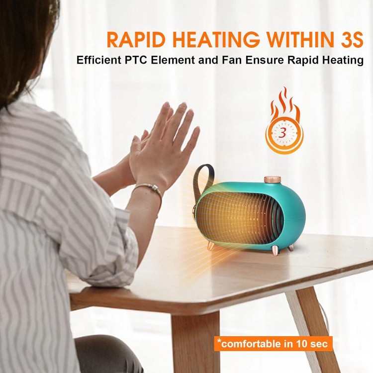 Milklian Vertical Space Heater, Indoor 1000W PTC Ceramic Fast Heating