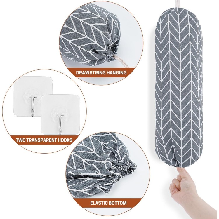 SWISSELITE Plastic Bag Holder, Reusable Plastic Bag Organizer Wall Mount