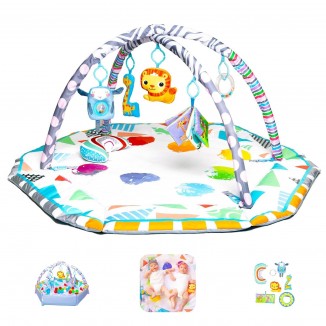 CozyOne Padded Baby Play Gym Activity Mat - Large Activity Gym & Tummy Time Play Mat