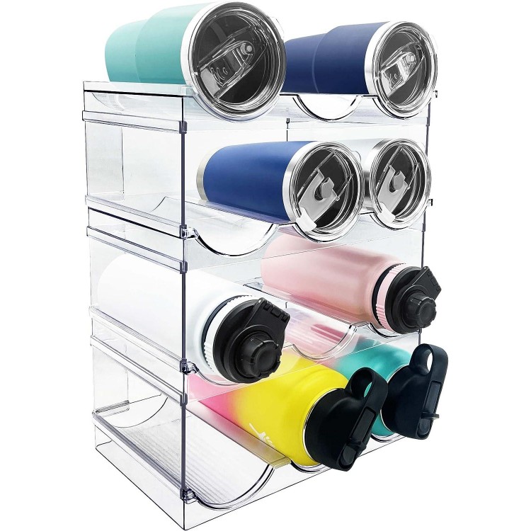 Spaclear Water Bottle Organizer, Stackable Kitchen Pantry Storage Shelf