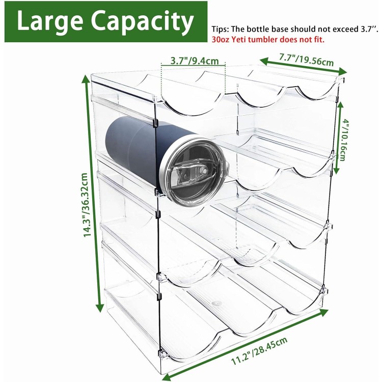 Spaclear Water Bottle Organizer, Stackable Kitchen Pantry Storage Shelf