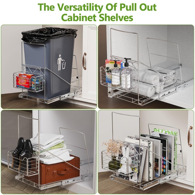 Beinline Pull Out Trash Can Under Cabinet with Removable Front Basket