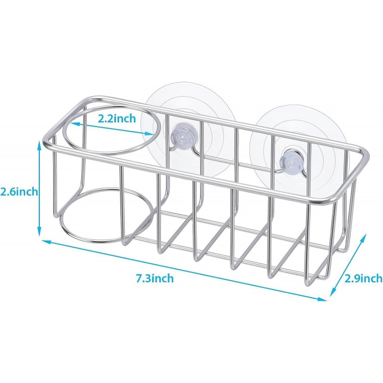 TESOT Sink Caddy Sponge Holder for Kitchen Sink Suspension, Stainless Steel