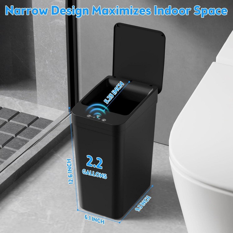 Bathroom Trash Can with Lid, Automatic Touchless Garbage Can