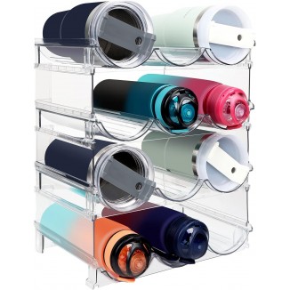 Sisfung Water Bottle Organizer for Cabinet, Water Bottle Storage for Kitchen