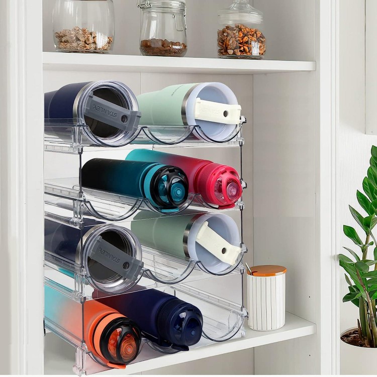 Sisfung Water Bottle Organizer for Cabinet, Water Bottle Storage for Kitchen