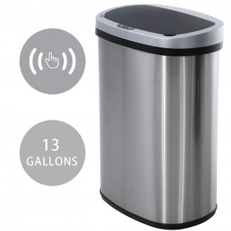 HCB Trash Can Automatic Waste Bin Mute Metal Garbage Can with Lid