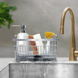 Soon Neat Kitchen Sink Caddy-Quick Draining, Stainless Steel Tray