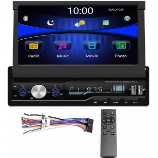 Regetek Single Din Car Stereo 7 inch Bluetooth Car Audio Video Player