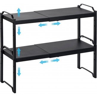 Expandable Cabinet Countertop Shelves, Adjustable Cupboard Counter