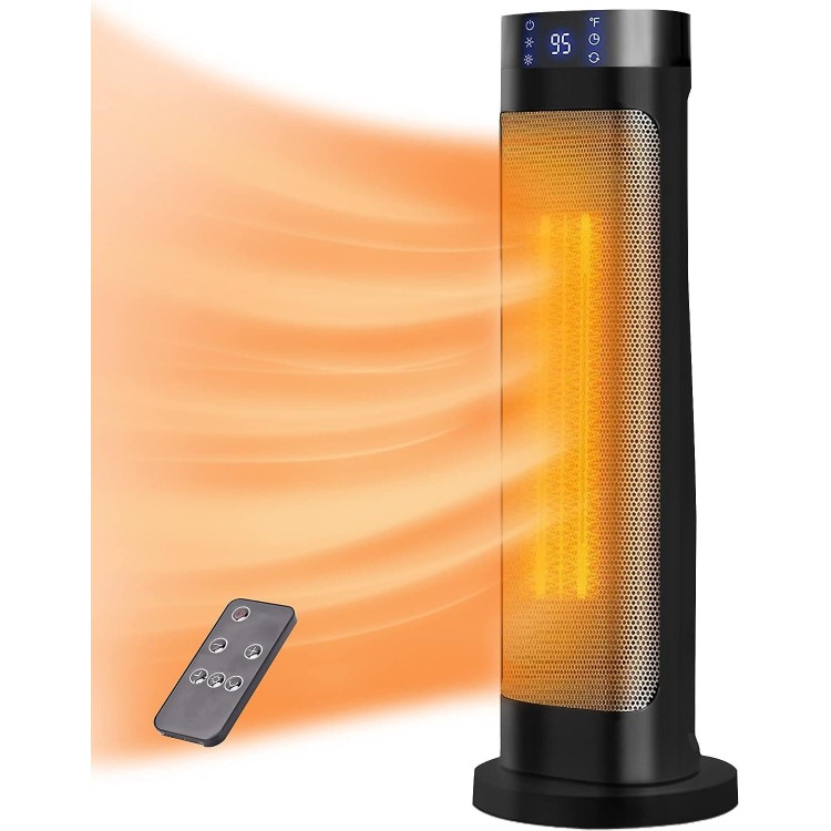 Space Heater, 1500W Fast Heating Ceramic Electric Heaters with Remote