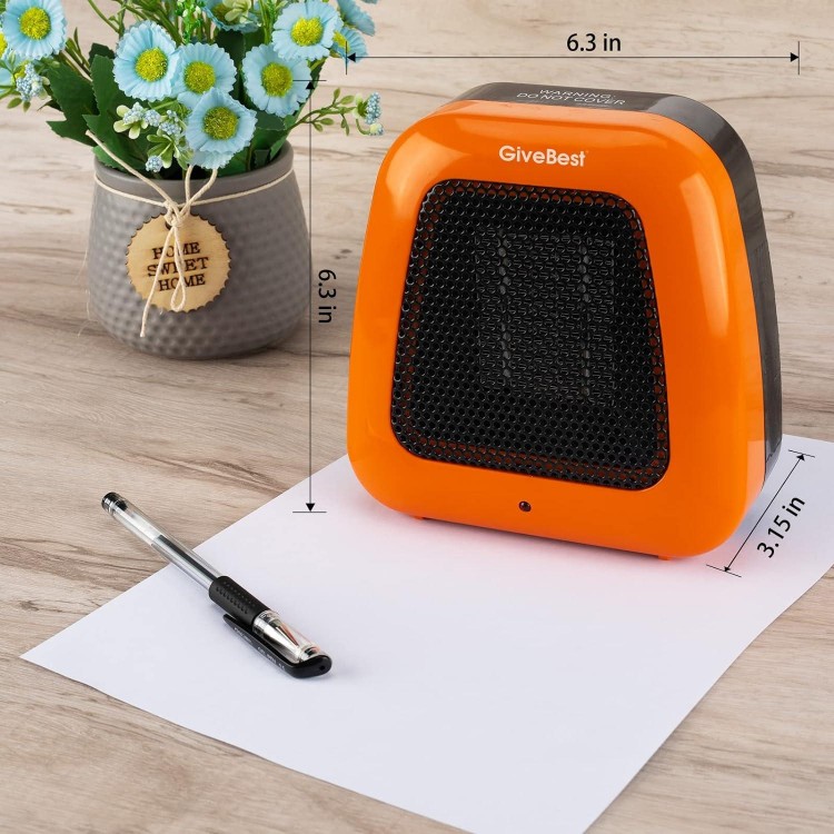 GiveBest Small Electric Space Heater, 400W Low Wattage Personal Heater