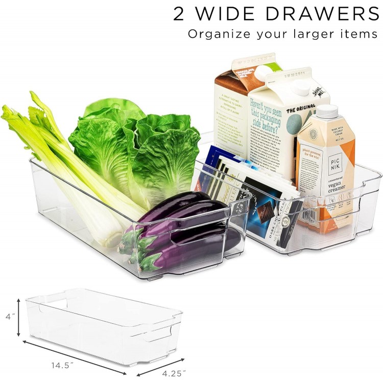 Sorbus Clear Fridge Organizer Bins - Refrigerator Organizer Bins for Home