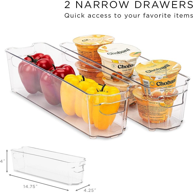 Sorbus Clear Fridge Organizer Bins - Refrigerator Organizer Bins for Home