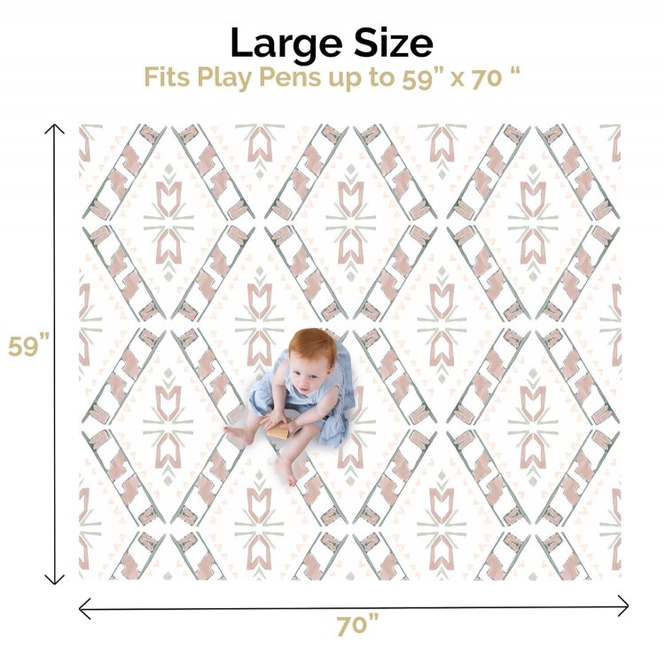 JumpOff Jo - Large Foldable Baby Play Mat, Safe Foam Playmat for Tummy Time
