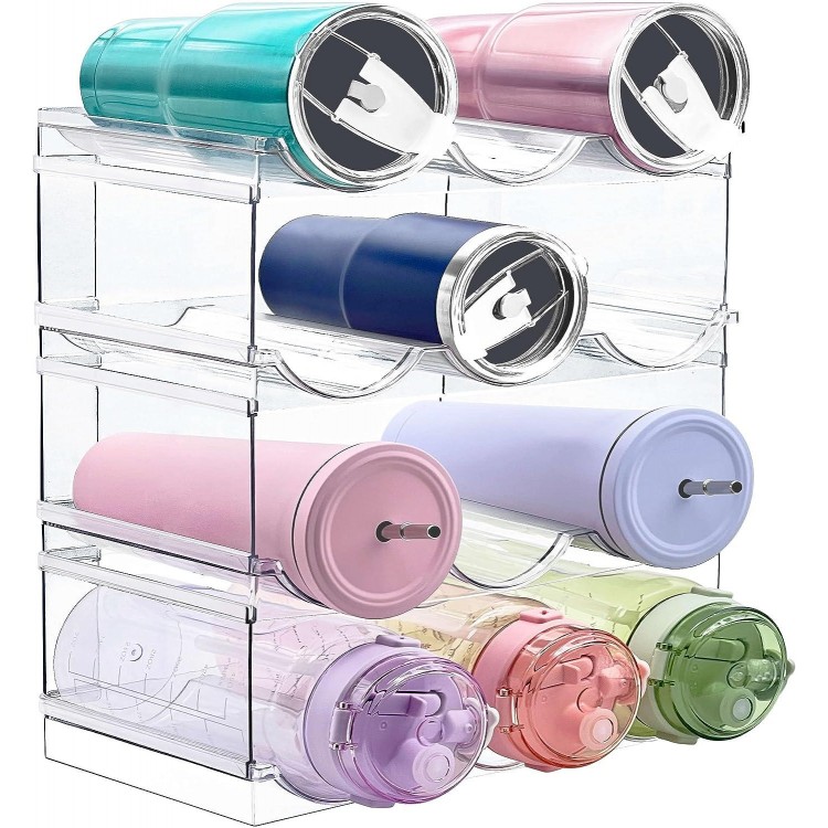 Water Bottle Organizer, Stackable Kitchen Organization and Storage Rack