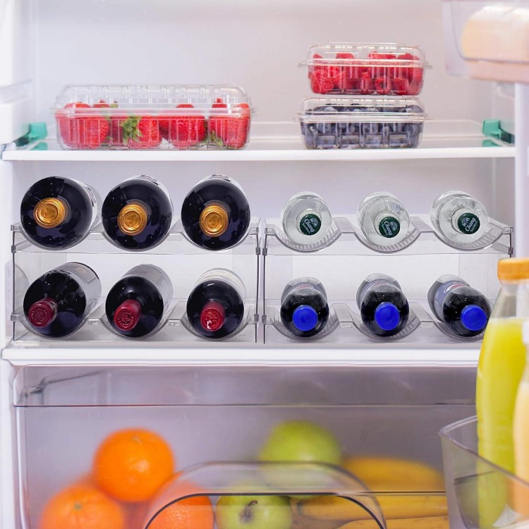 Water Bottle Organizer, Stackable Kitchen Organization and Storage Rack