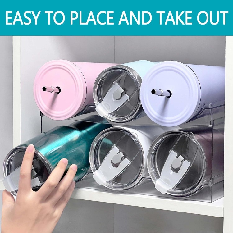 Water Bottle Organizer, Stackable Kitchen Organization and Storage Rack