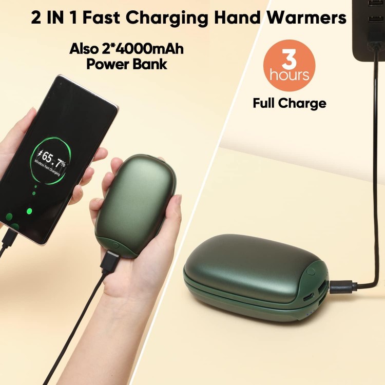 2 Pack Hand Warmer Rechargeable, Magnetic Twins Electric Hand Warmer