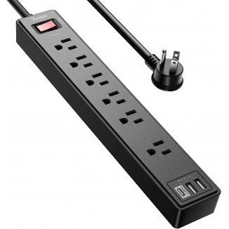 6Ft Power Strip Surge Protector - Yintar Extension Cord with 6 AC Outlets and 3 USB Ports for for Home