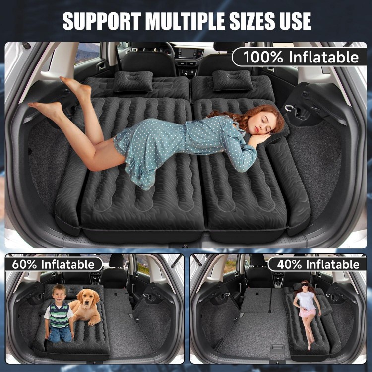 DikaSun Inflatable SUV Air Mattress Bed Car Mattress for SUV, Double-Sided Flocking Travel Camping Bed 