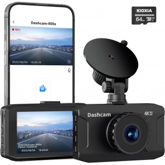 4K Dash Cam Front Built-in WiFi, WANLIPO Dash Camera for Cars with 3 IPS Screen, Car Camera