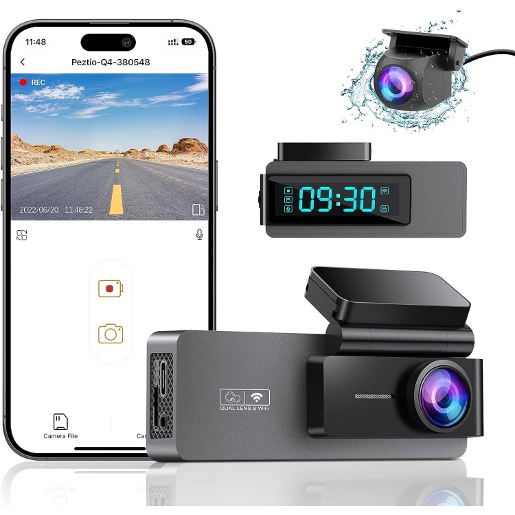 ARIFAYZ Dual Dash Cam 2K+1080P Front and Rear, Built-in WiFi, 4K Single Camera for Cars, Car Camera