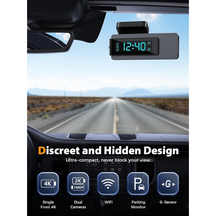 ARIFAYZ Dual Dash Cam 2K+1080P Front and Rear, Built-in WiFi, 4K Single Camera for Cars, Car Camera