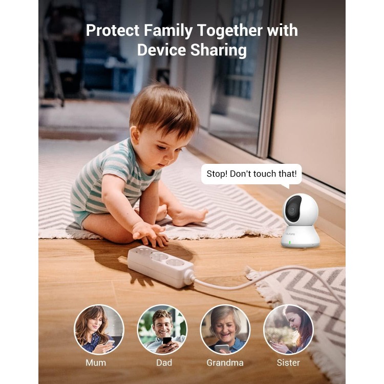 Blurams Security Camera, 2K Indoor Camera 360° Pet Camera For Home Security W/Motion Tracking