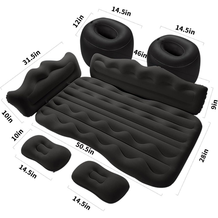 Conlia Inflatable Car Air Mattress Back Seat, Car Matressess for Back SUV Cushion Flocking