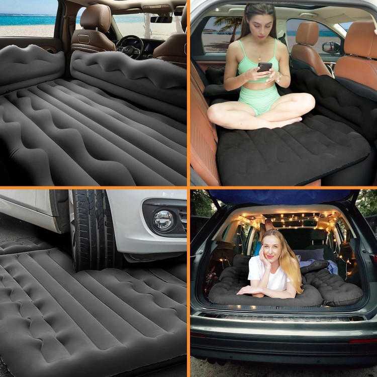 Conlia Inflatable Car Air Mattress Back Seat, Car Matressess for Back SUV Cushion Flocking