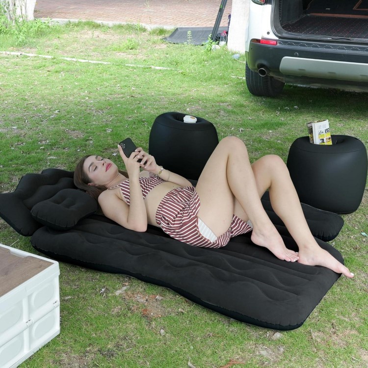 Conlia Inflatable Car Air Mattress Back Seat, Car Matressess for Back SUV Cushion Flocking