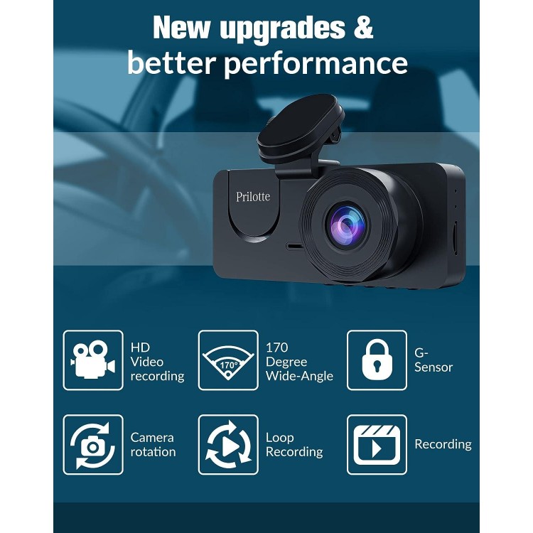 3 Channel Dash Cam Front and Rear Inside, 4K Full HD 170 Deg Wide Angle Dashboard Camera