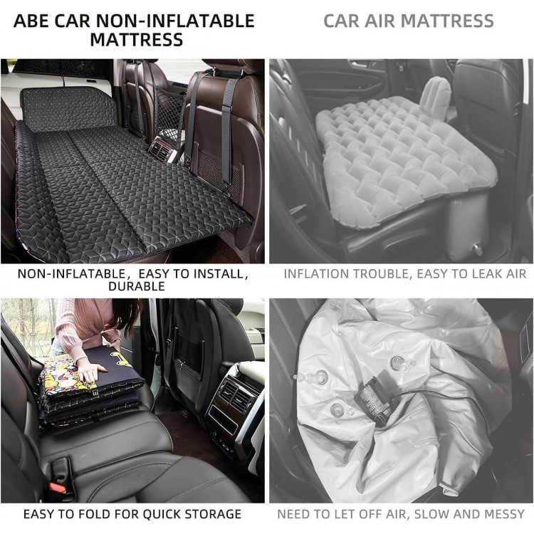 ABE Non-Inflatable Car Bed Mattress,Double-Sided Folding,Portable Back Seat