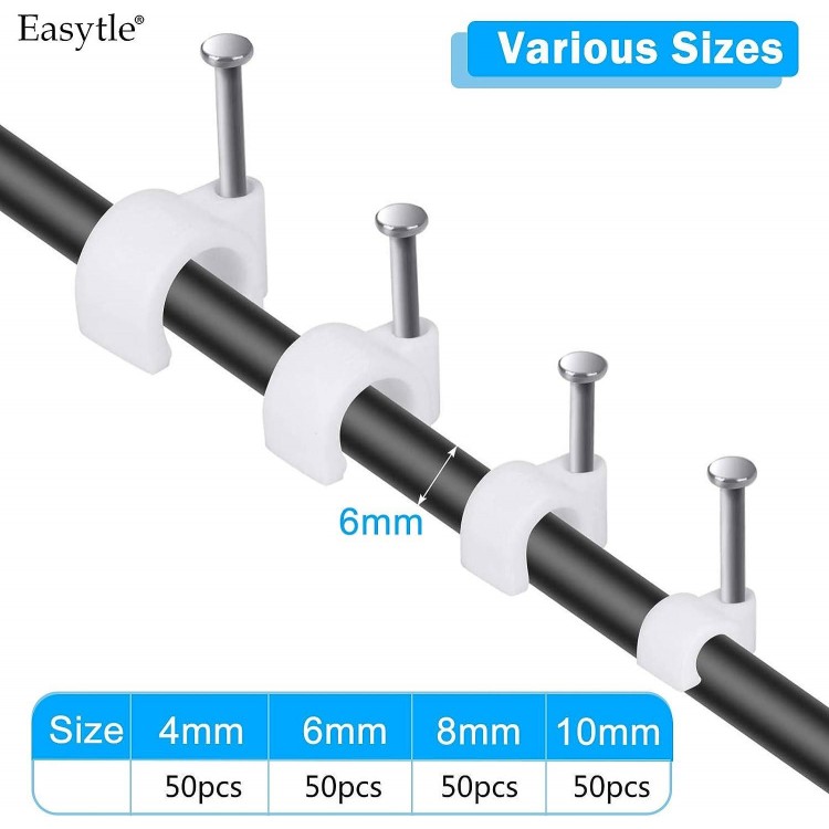 Cable Wire Clips Speaker Wire Cord Tie Holder Single Coaxial Nail Clamps